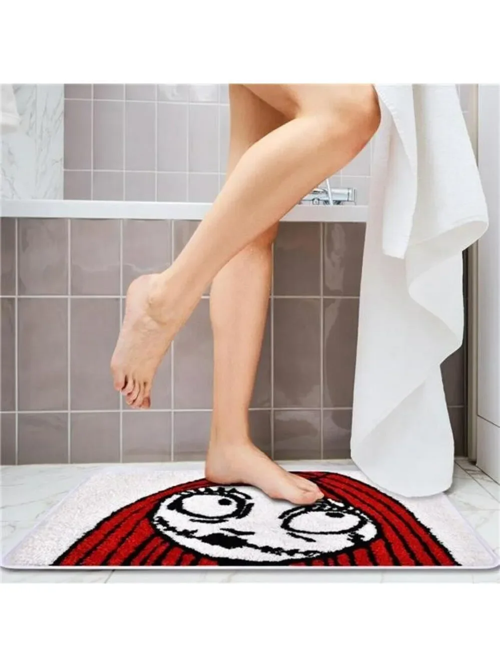 Nightmare Before Christmas Sally Bath Mat Halloween Non Slip Absorbent Rug Decor